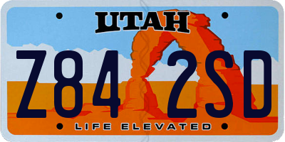 UT license plate Z842SD