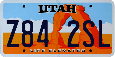 UT license plate Z842SL