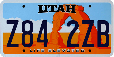 UT license plate Z842ZB