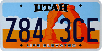 UT license plate Z843CE