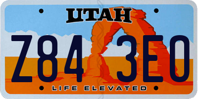 UT license plate Z843EO