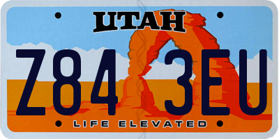 UT license plate Z843EU