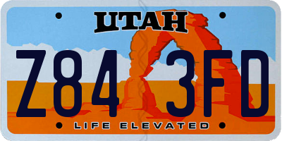 UT license plate Z843FD