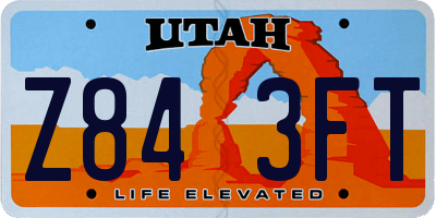UT license plate Z843FT