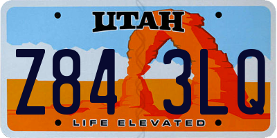 UT license plate Z843LQ