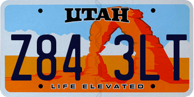 UT license plate Z843LT