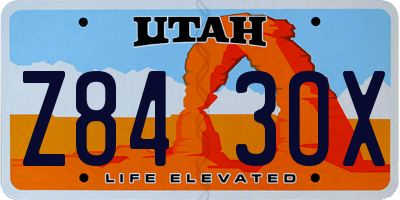 UT license plate Z843OX