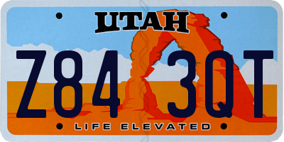 UT license plate Z843QT