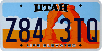 UT license plate Z843TQ