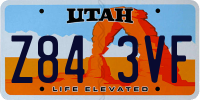 UT license plate Z843VF