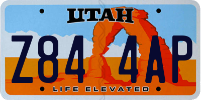 UT license plate Z844AP