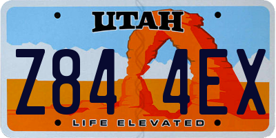 UT license plate Z844EX