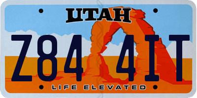 UT license plate Z844IT