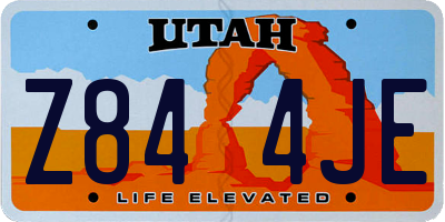 UT license plate Z844JE