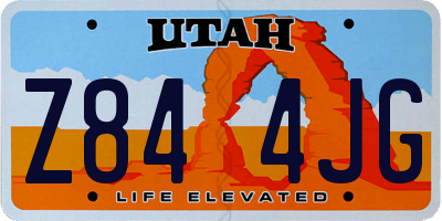 UT license plate Z844JG
