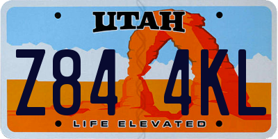 UT license plate Z844KL