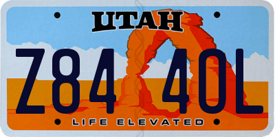 UT license plate Z844OL
