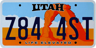 UT license plate Z844ST