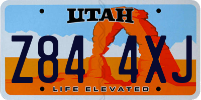 UT license plate Z844XJ