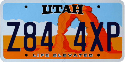 UT license plate Z844XP