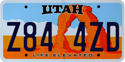 UT license plate Z844ZD