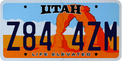 UT license plate Z844ZM