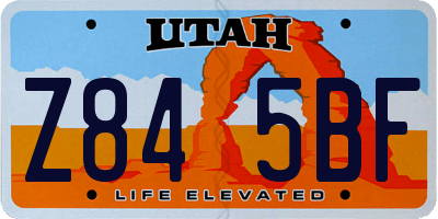 UT license plate Z845BF