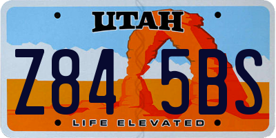 UT license plate Z845BS