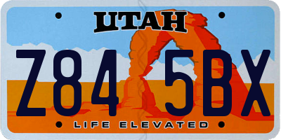 UT license plate Z845BX