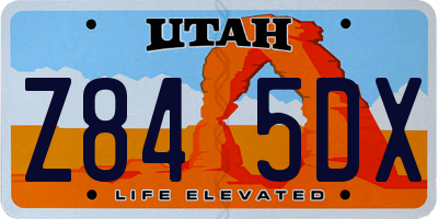 UT license plate Z845DX