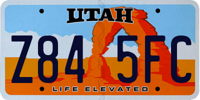 UT license plate Z845FC