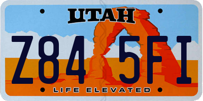 UT license plate Z845FI
