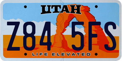 UT license plate Z845FS