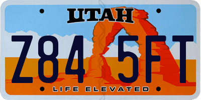UT license plate Z845FT