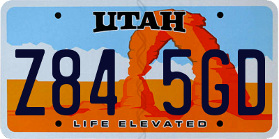 UT license plate Z845GD