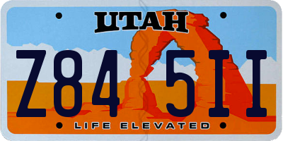 UT license plate Z845II
