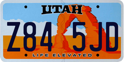 UT license plate Z845JD