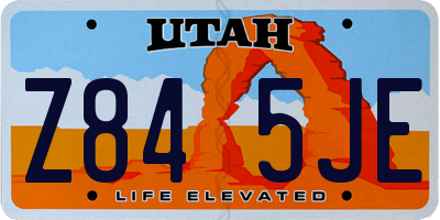 UT license plate Z845JE
