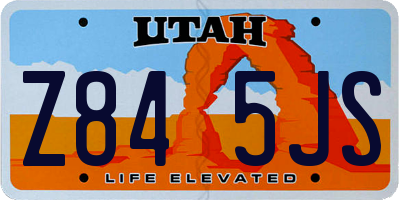 UT license plate Z845JS