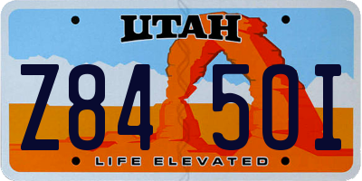 UT license plate Z845OI