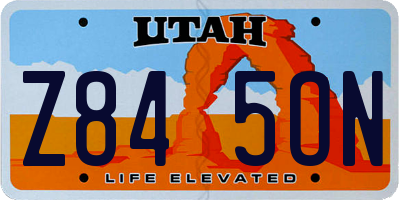UT license plate Z845ON