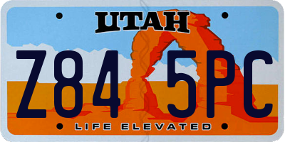 UT license plate Z845PC