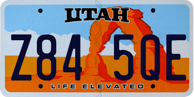UT license plate Z845QE