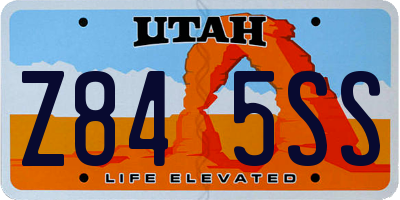 UT license plate Z845SS