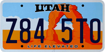 UT license plate Z845TO