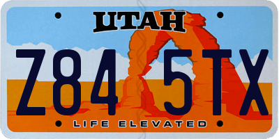 UT license plate Z845TX