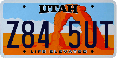 UT license plate Z845UT