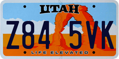 UT license plate Z845VK