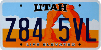 UT license plate Z845VL