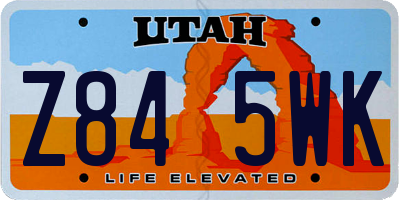UT license plate Z845WK